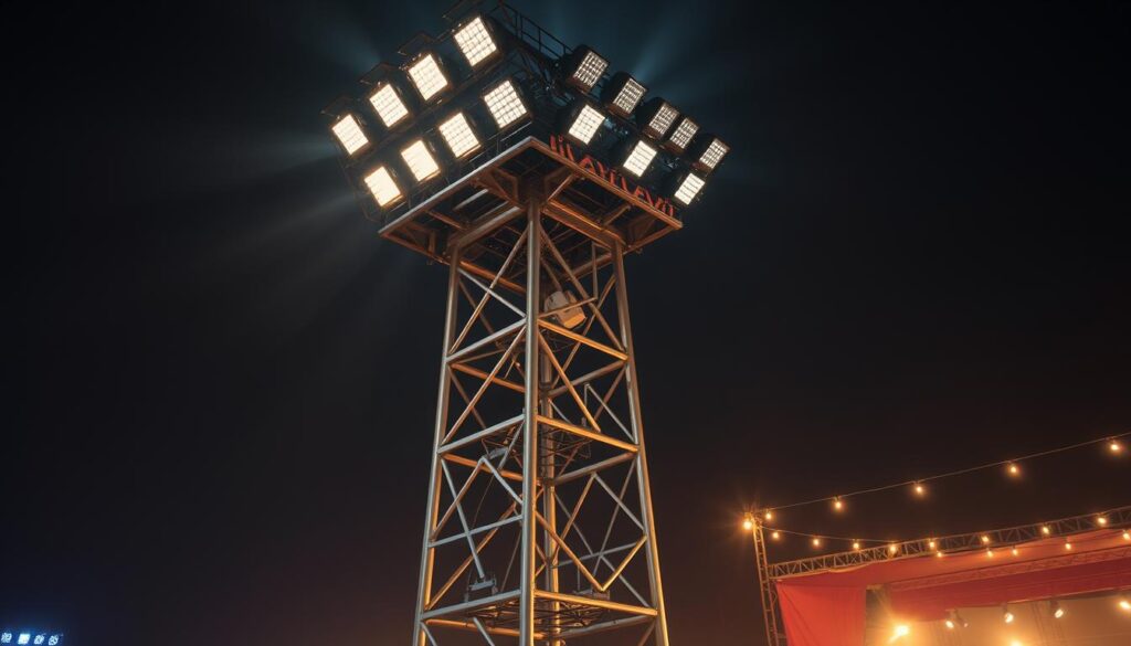 Torre de iluminação para eventos